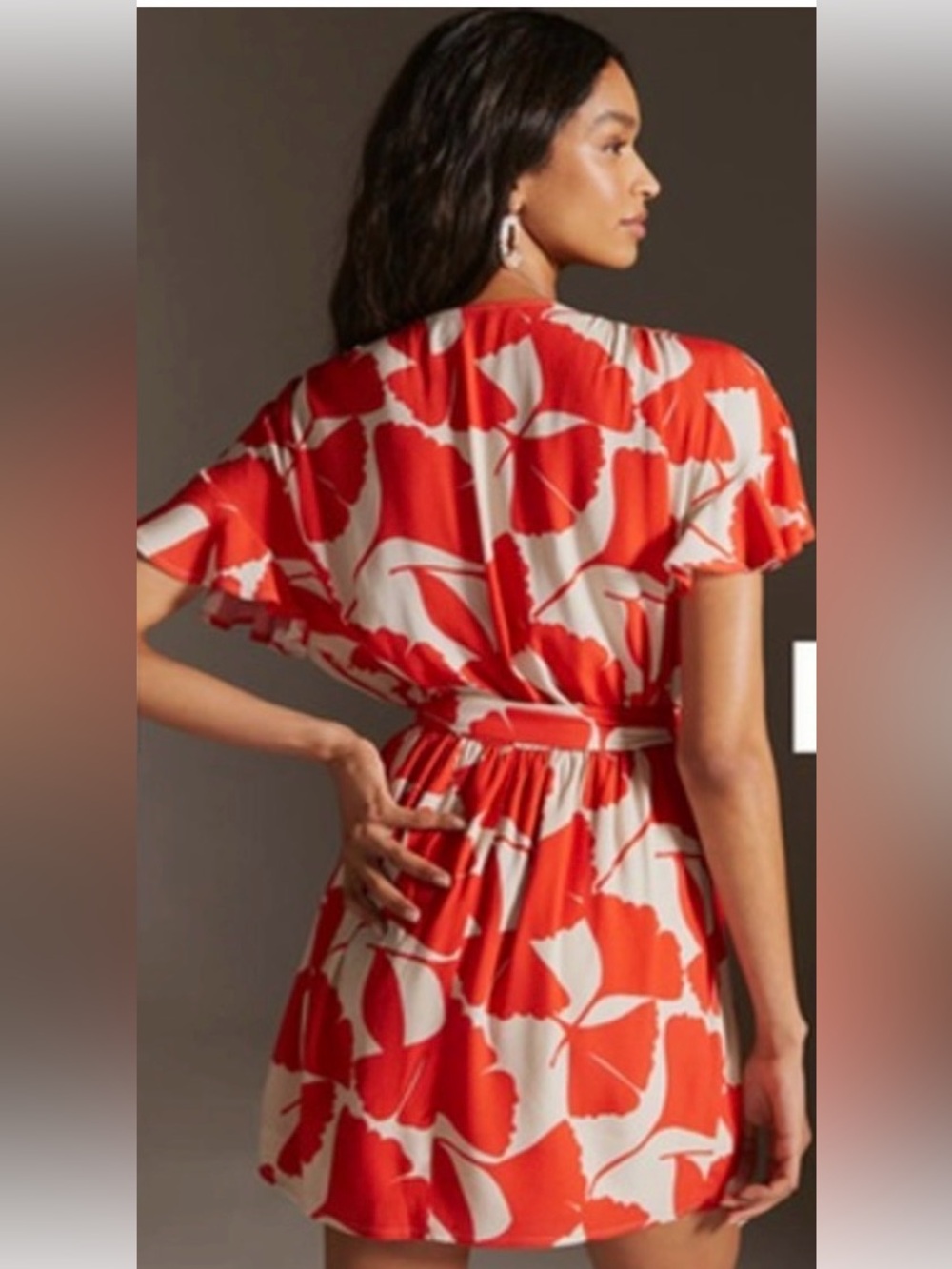 Anthropologie Corey Lynn Carter Red and Cream Floral Dress NWT Medium